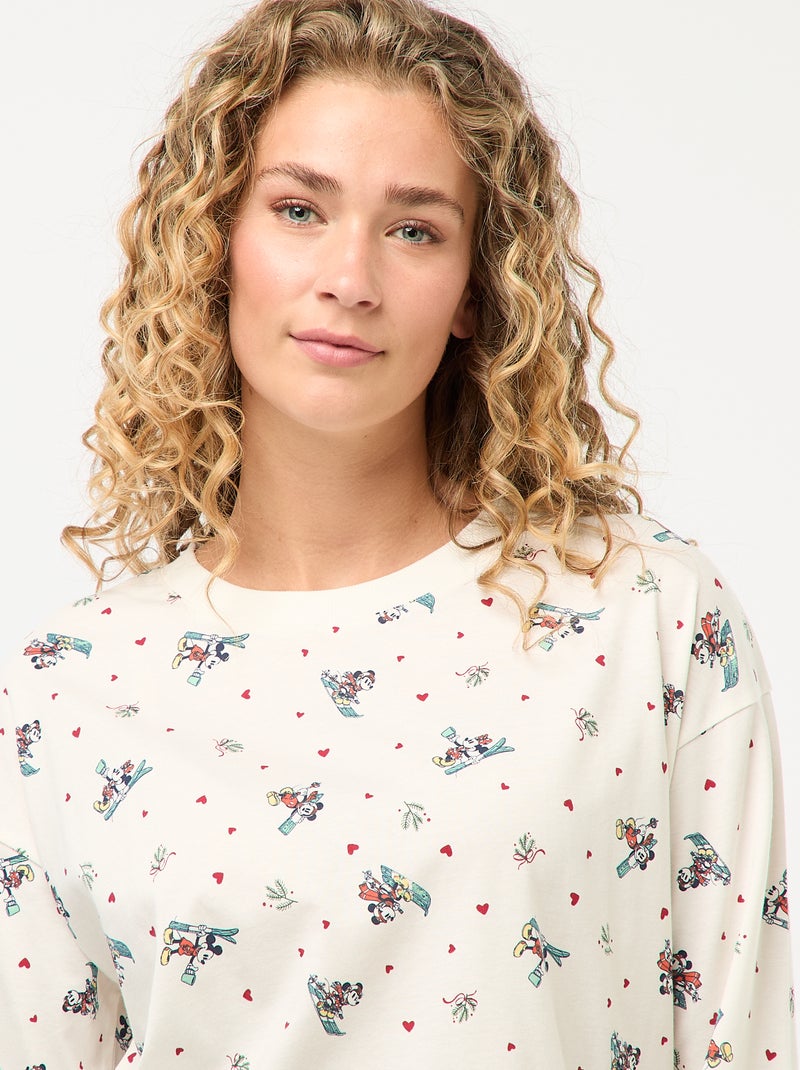 Pyjama court 'Minnie' 'Disney' - 2 pièces Blanc - Kiabi