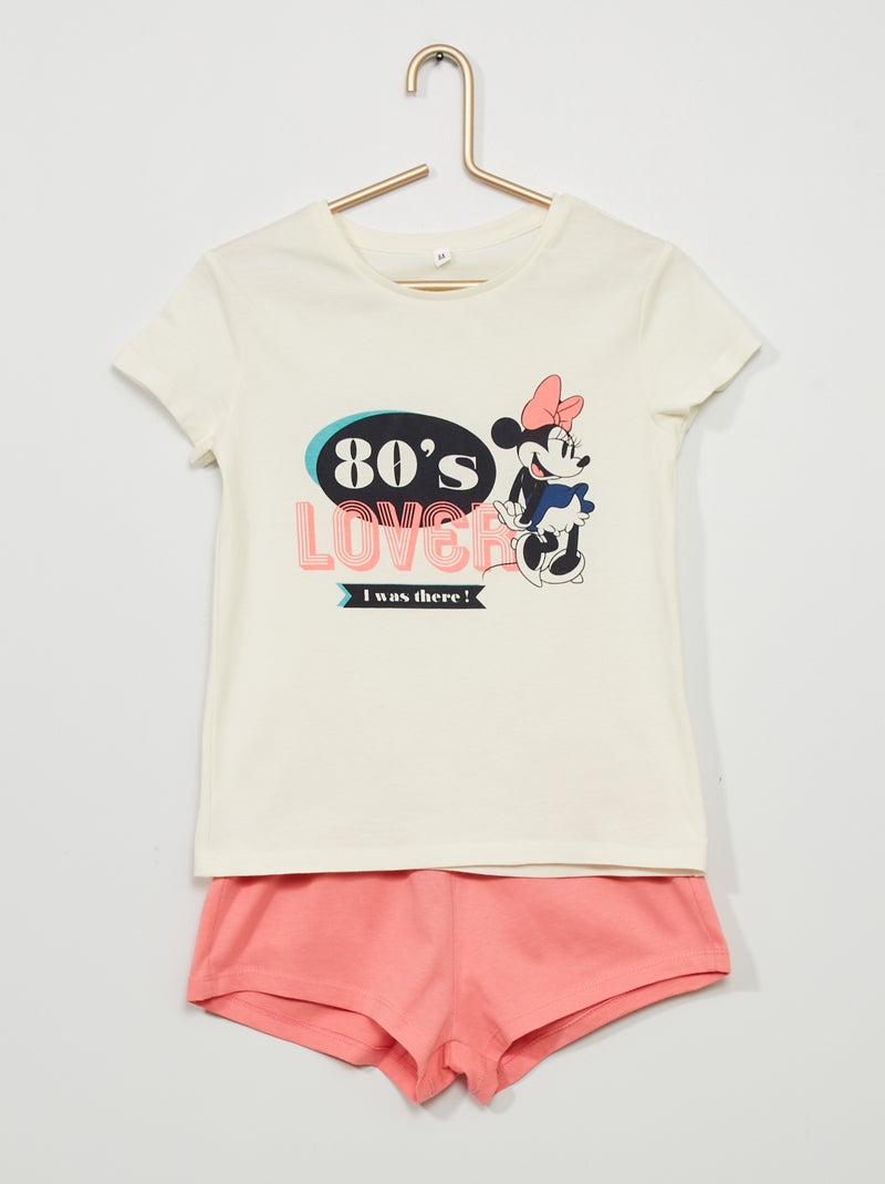 Pyjama court 'Minnie' 'Disney' Blanc/Rose - Kiabi