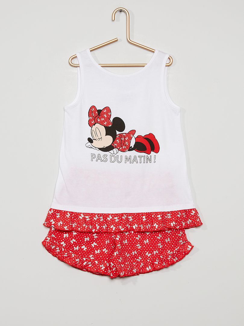 Pyjama court 'Minnie Mouse' blanc/rouge - Kiabi