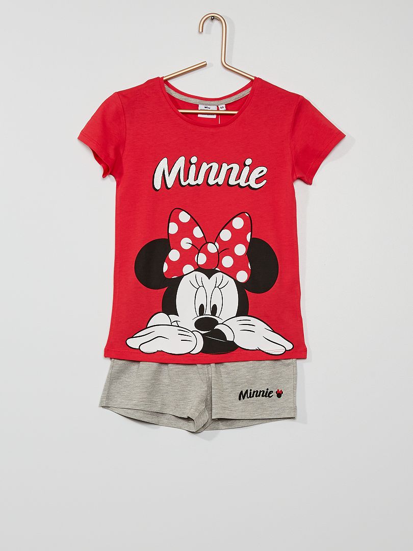 Pyjama court 'Minnie' rouge/gris - Kiabi