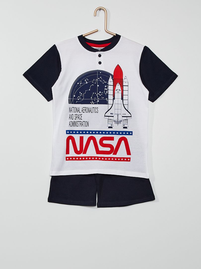 Pyjama court 'NASA' blanc - Kiabi