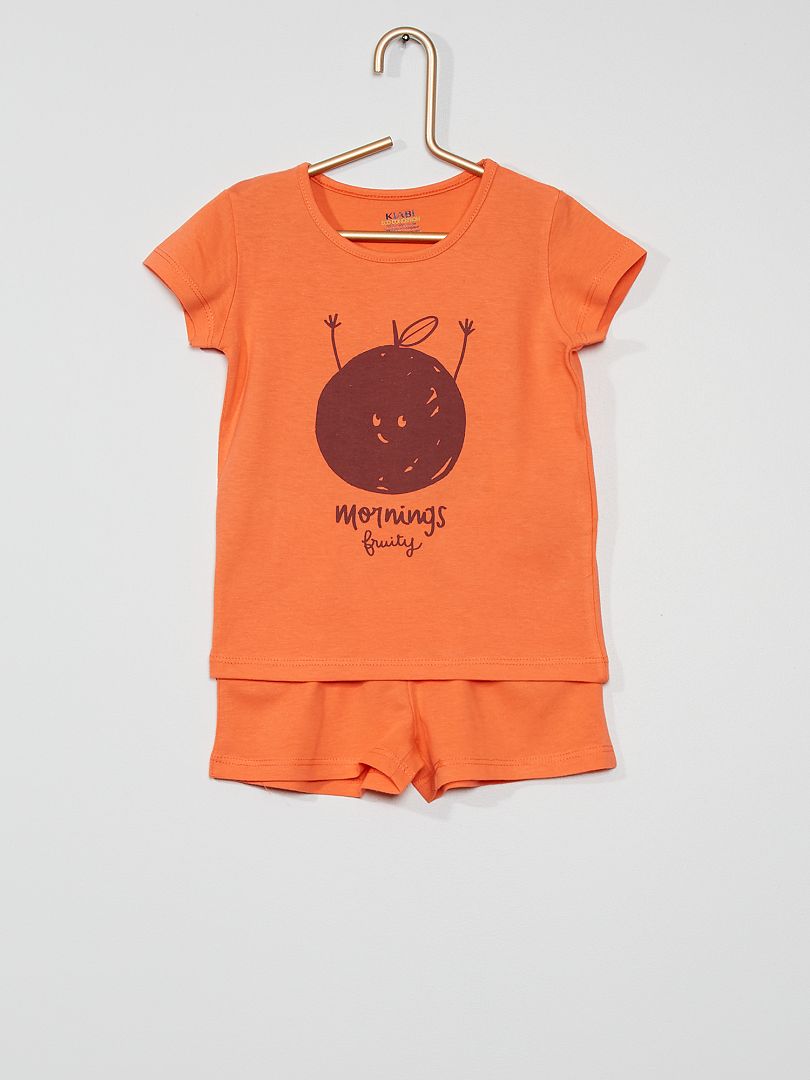 Pyjama court orange - Kiabi