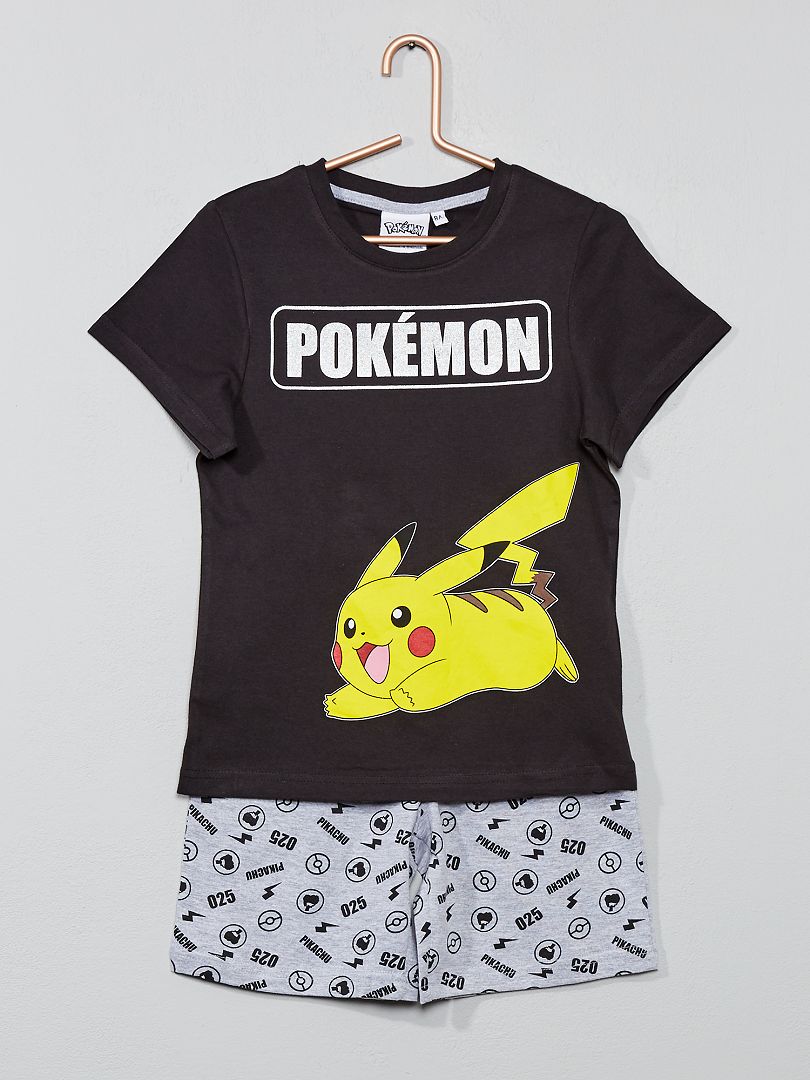 Pyjama court 'Pikachu' gris foncé - Kiabi