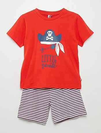 Pyjama court 'pirate' short + t-shirt - 2 pièces