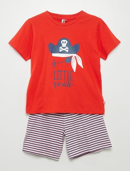 Pyjama court 'pirate' short + t-shirt - 2 pièces - Kiabi
