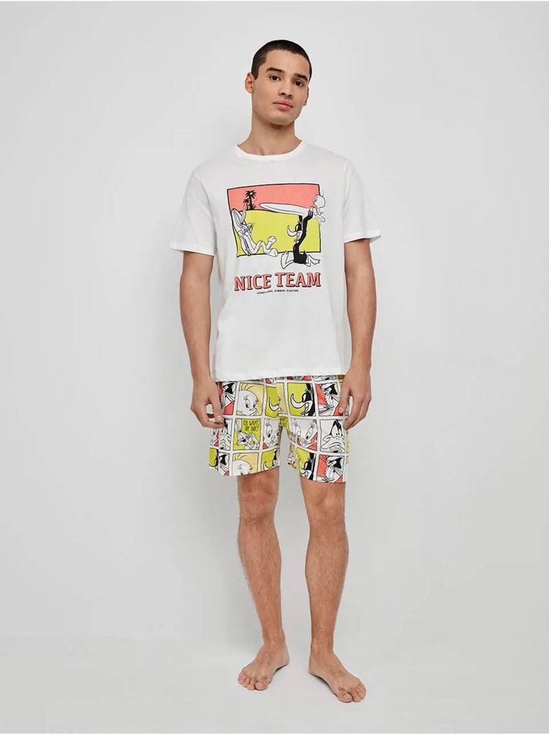 Pyjama court pour homme Looney Tunes Blanc - Kiabi