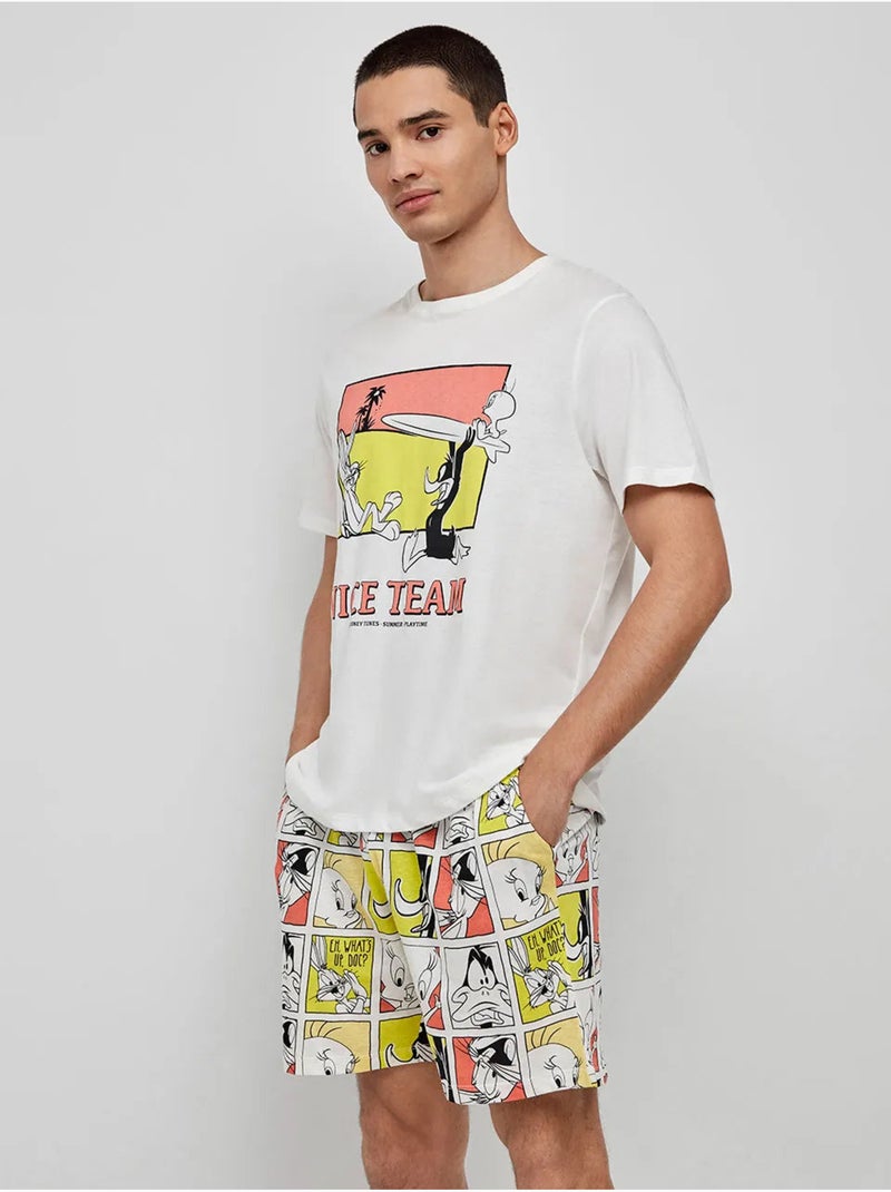 Pyjama court pour homme Looney Tunes Blanc - Kiabi