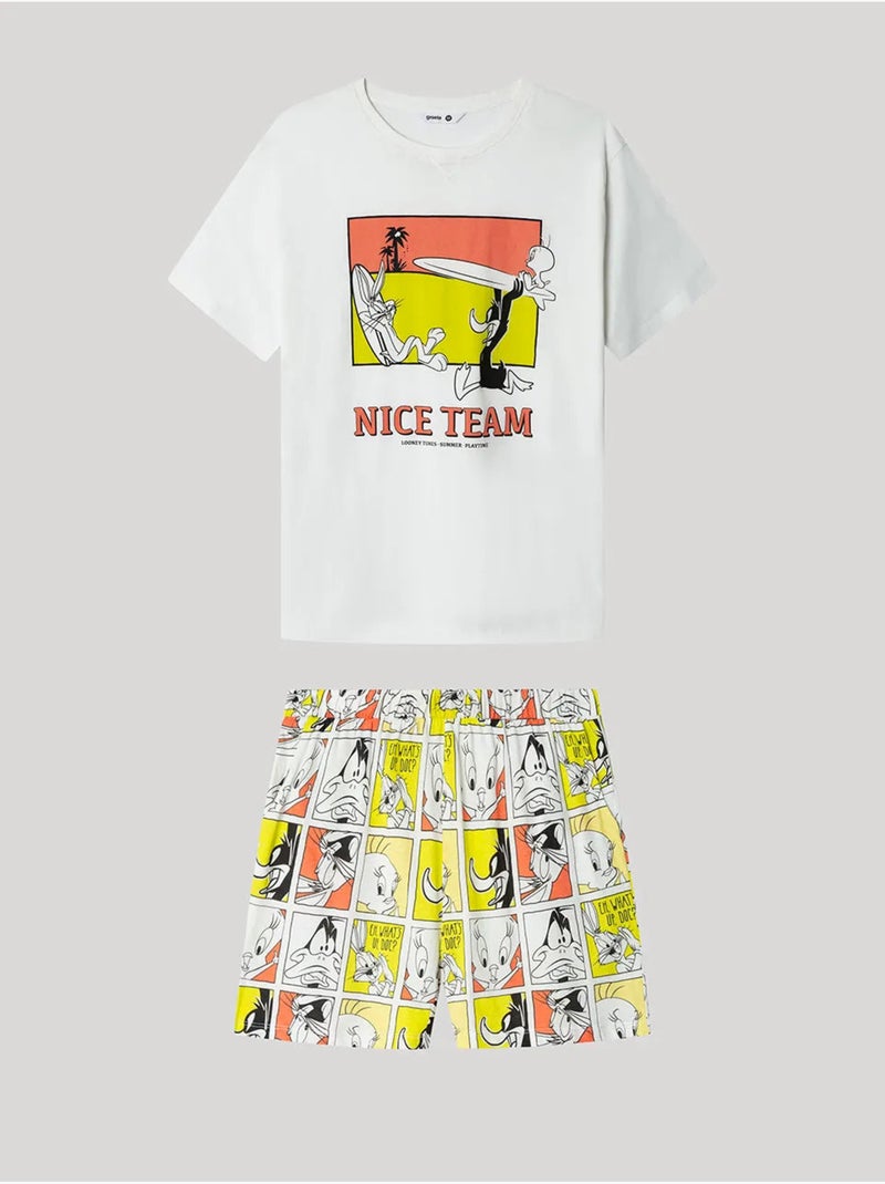 Pyjama court pour homme Looney Tunes Blanc - Kiabi