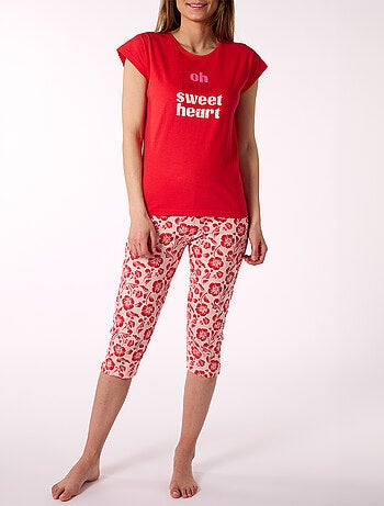 Pyjama court PUNCHY rouge - MELISSA BROWN