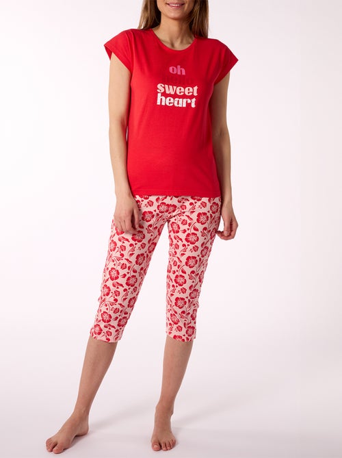 Pyjama court PUNCHY rouge - MELISSA BROWN - Kiabi Pyjama court PUNCHY rouge - MELISSA BROWN - Kiabi