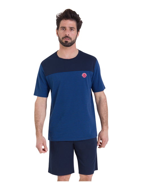 Pyjama court rayures homme L'Escale Athena - Kiabi