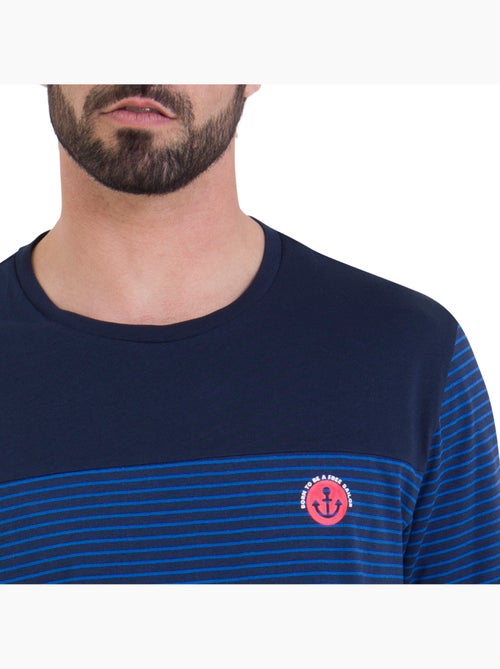 Pyjama court rayures homme L'Escale Athena - Kiabi