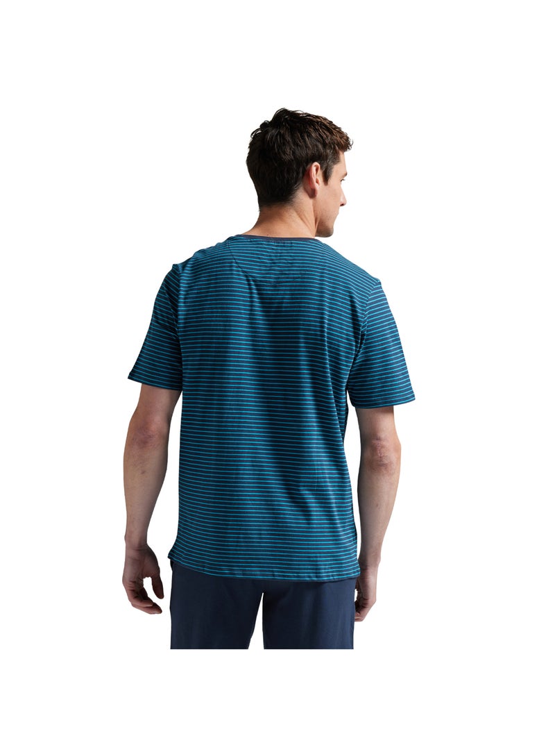 Pyjama court rayures homme L'Escale Athena Gris Vert - Kiabi