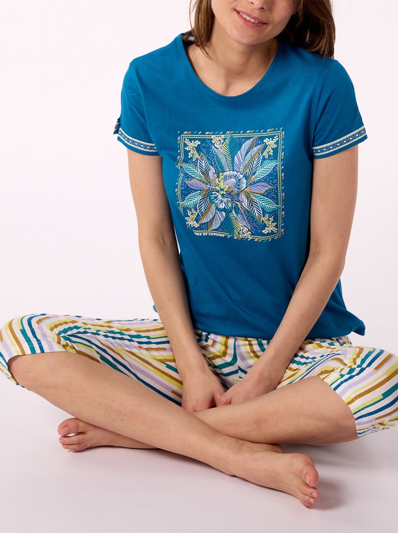 Pyjama court   SAMBA bleu - MELISSA BROWN Bleu foncé - Kiabi