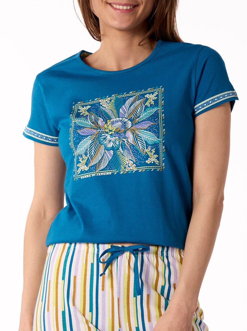 Pyjama court   SAMBA bleu - MELISSA BROWN Bleu foncé - Kiabi