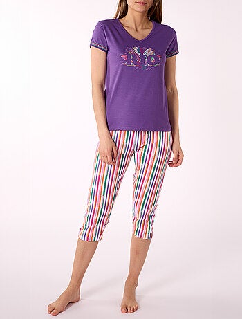 Pyjama court SAMBA violet - MELISSA BROWN
