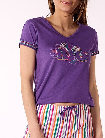 Pyjama court SAMBA violet - MELISSA BROWN