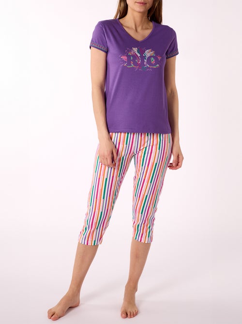 Pyjama court   SAMBA violet - MELISSA BROWN - Kiabi