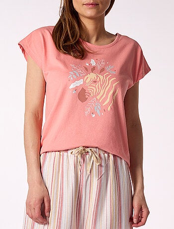 Pyjama court SAVANE Corail rayé - DODO