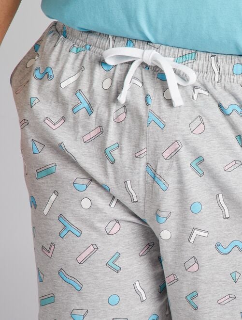 Pyjama court short + t-shirt - 2 pièces - Kiabi