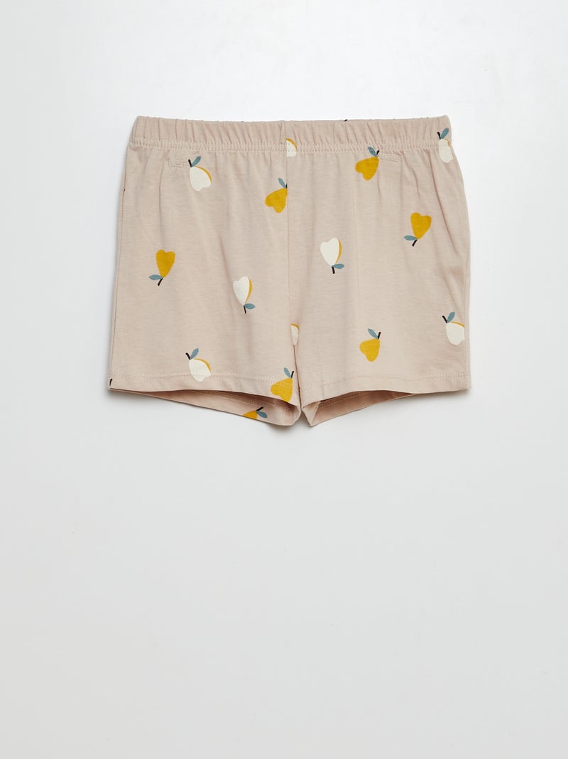 Pyjama court short + t-shirt - 2 pièces Gris - Kiabi