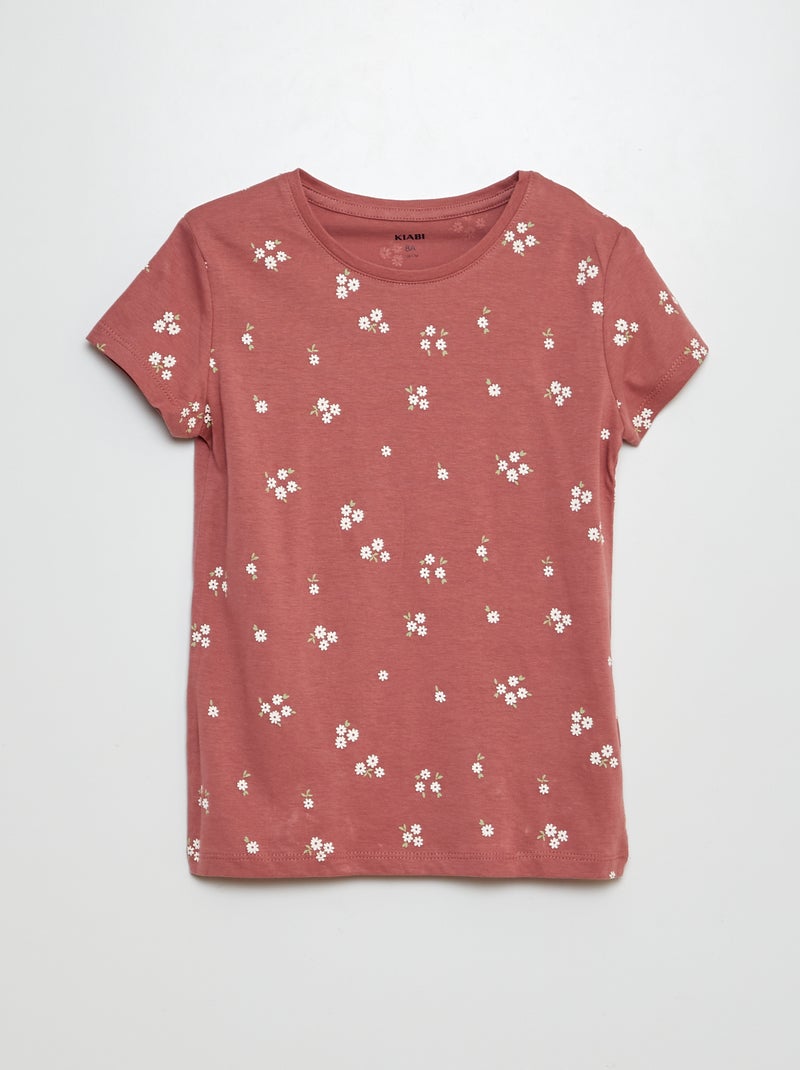 Pyjama court short + t-shirt - 2 pièces Rose - Kiabi