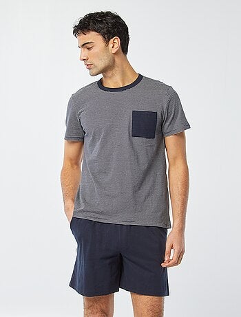 Pyjama court short + t-shirt - 2 poches