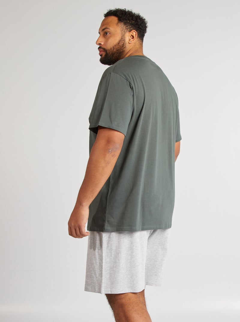 Pyjama court short + t-shirt 'Minecraft' - 2 pièces Noir - Kiabi