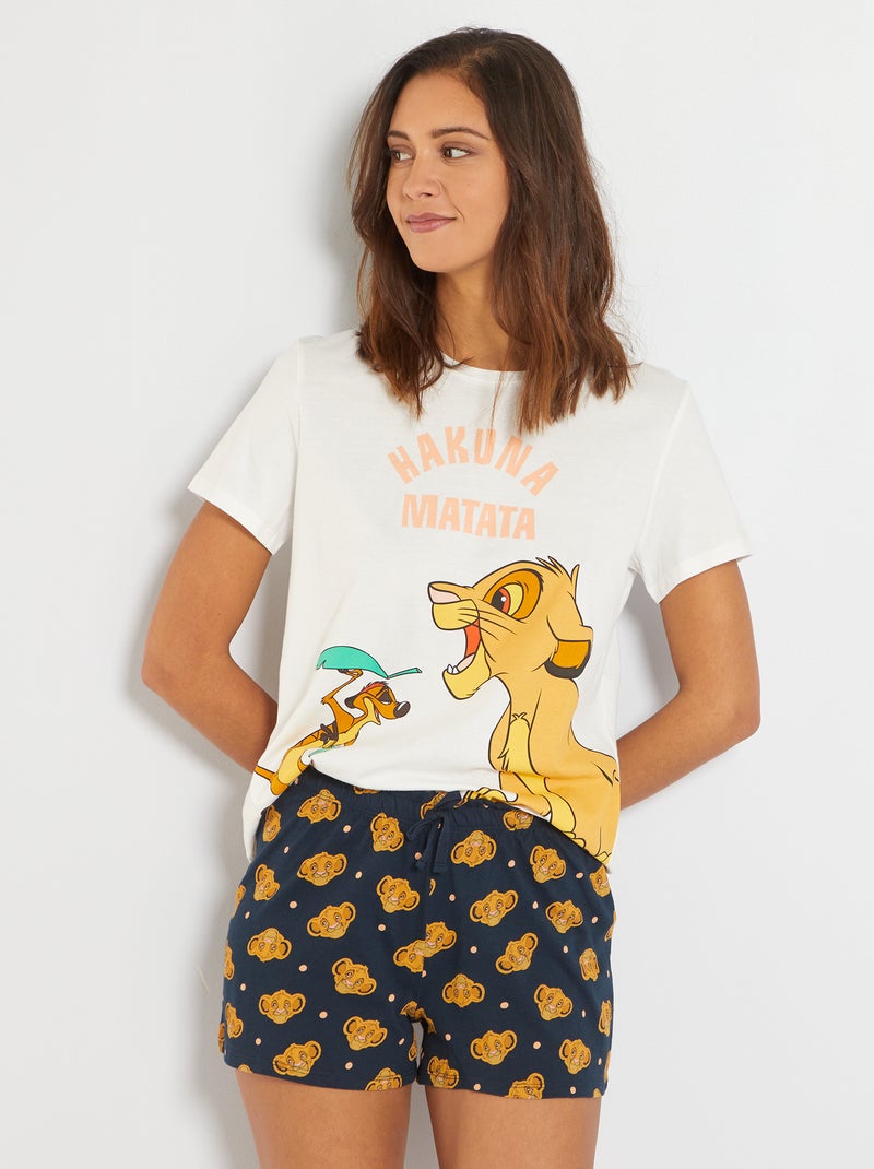Pyjama court 'Simba' Beige/marine Simba - Kiabi