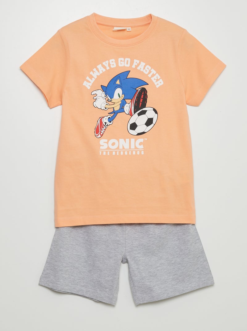 Pyjama court 'Sonic' 'SEGA' - 2 pièces Bleu - Kiabi