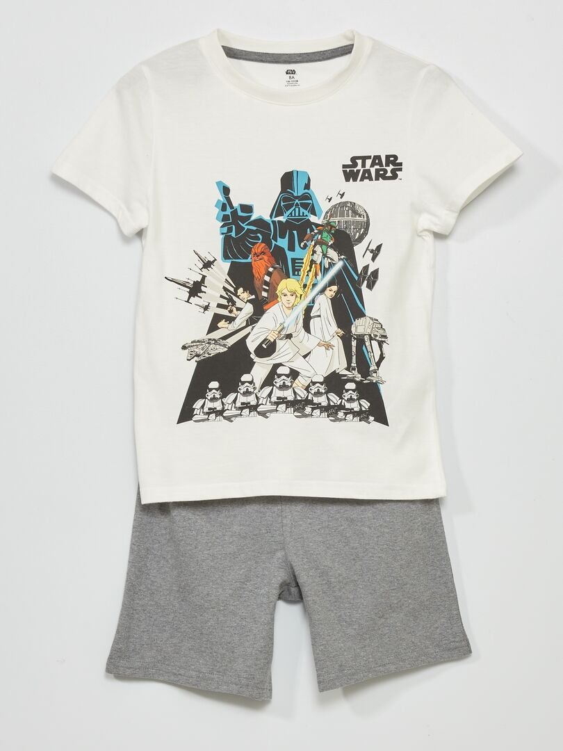 Pyjama court 'Star Wars' - 2 pièces Blanc - Kiabi