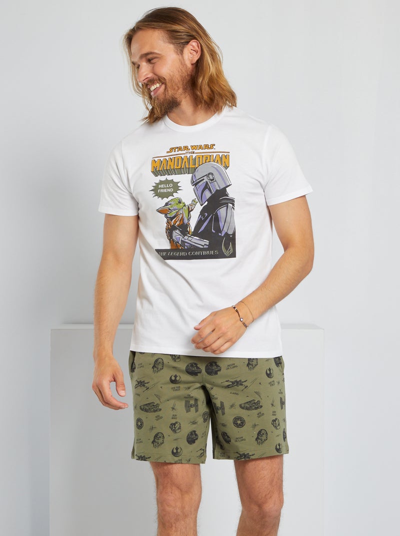Pyjama court 'Star Wars' - 2 pièces Blanc/gris - Kiabi
