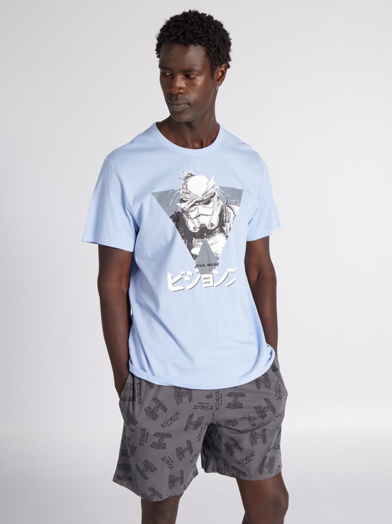 Pyjama court 'Star Wars' - 2 pièces Bleu/gris - Kiabi