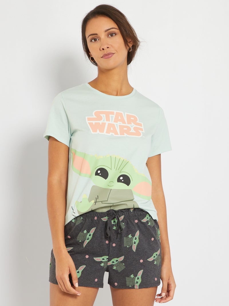 Pyjama court 'Star Wars' - 2 pièces Vert/gris - Kiabi