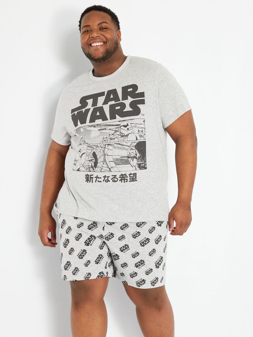 Pyjama court 'Star Wars' Gris - Kiabi