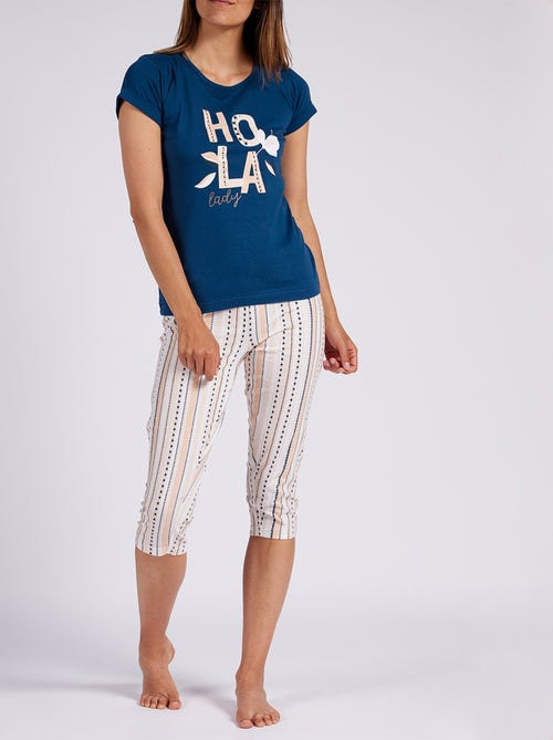 Pyjama court SUMMER LADY marine - MELISSA BROWN - Kiabi Pyjama court SUMMER LADY marine - MELISSA BROWN - Kiabi