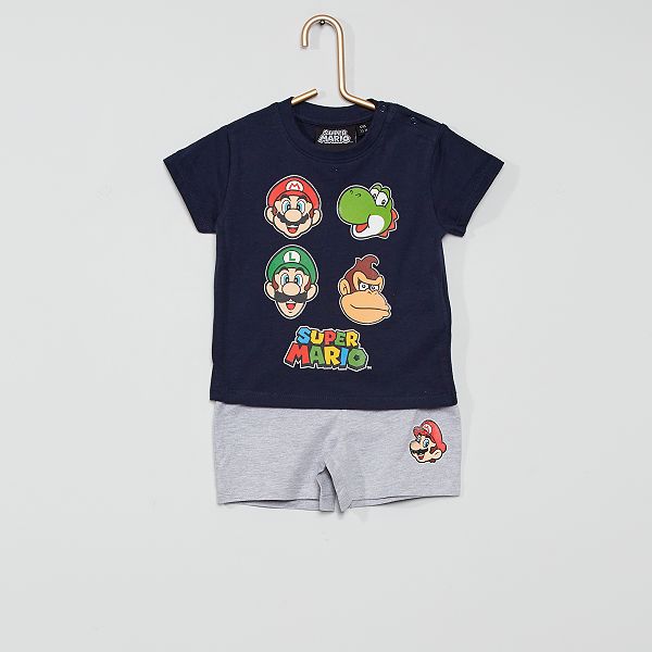 Pyjama Court Super Mario Bebe Garcon Noir Kiabi 6 00