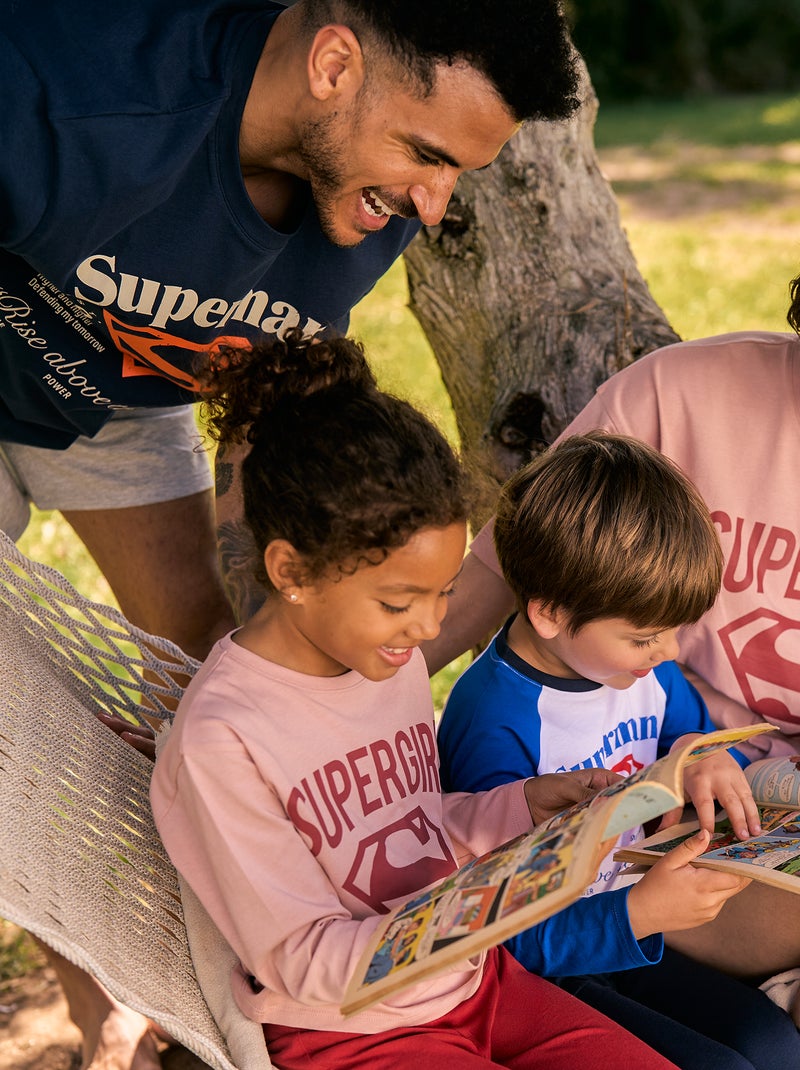 Pyjama court 'Superman' 'DC Comics' - 2 pièces Bleu - Kiabi