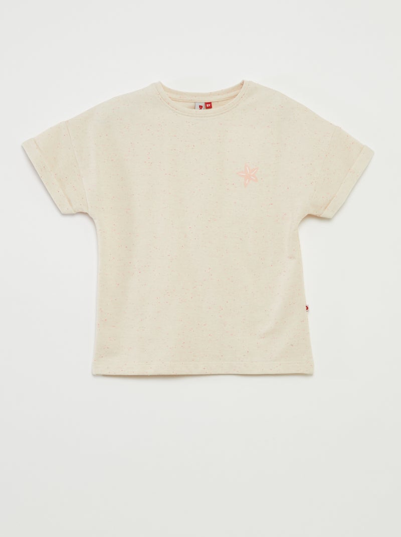 Pyjama court t-shirt + short - 2 pièces beige - Kiabi