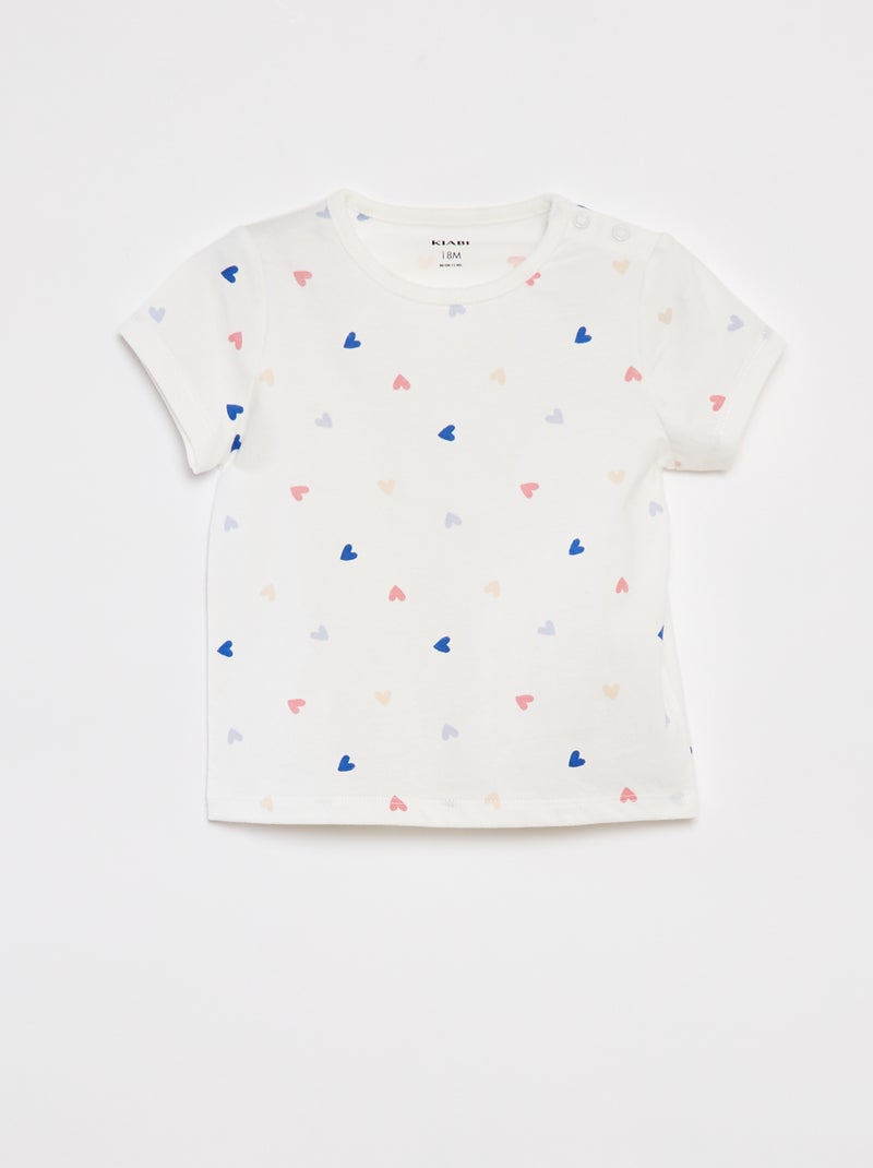 Pyjama court t-shirt + short - 2 pièces BLANC - Kiabi