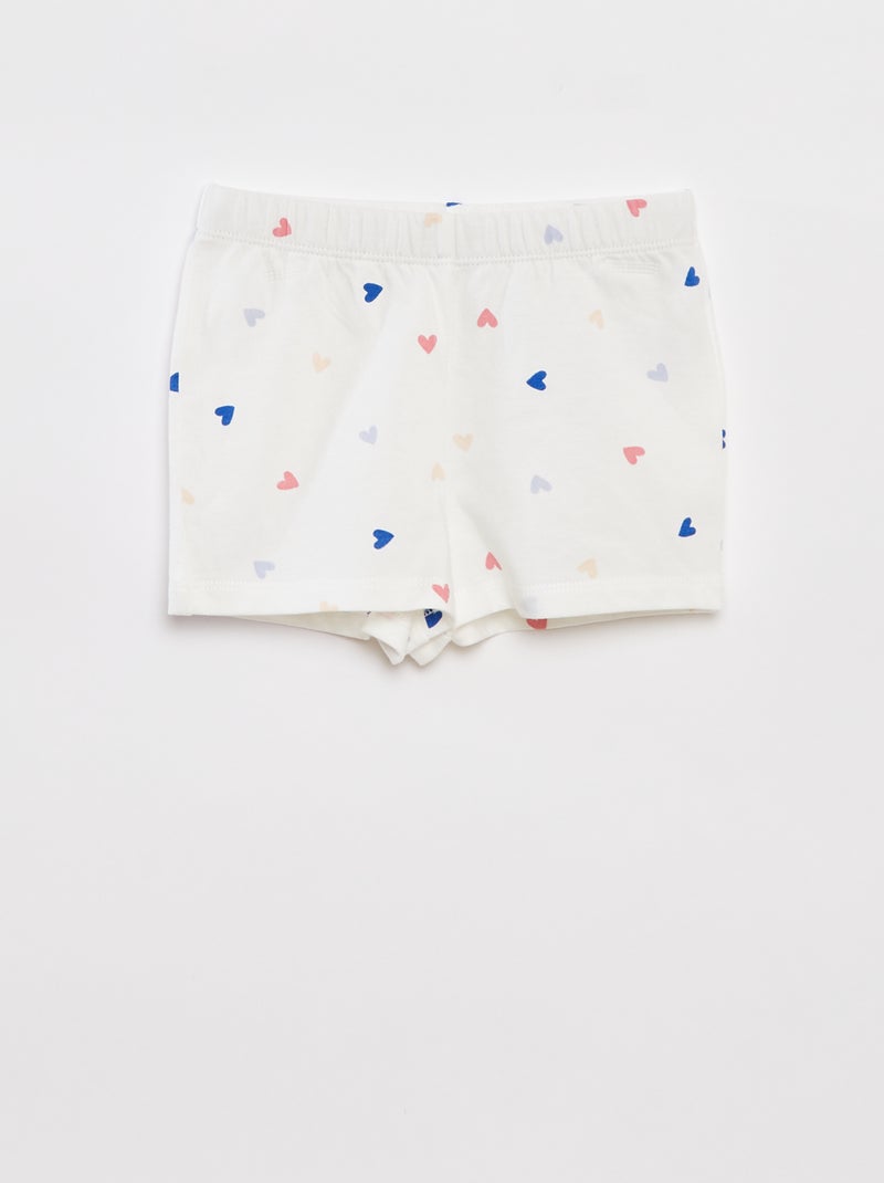 Pyjama court t-shirt + short - 2 pièces BLANC - Kiabi