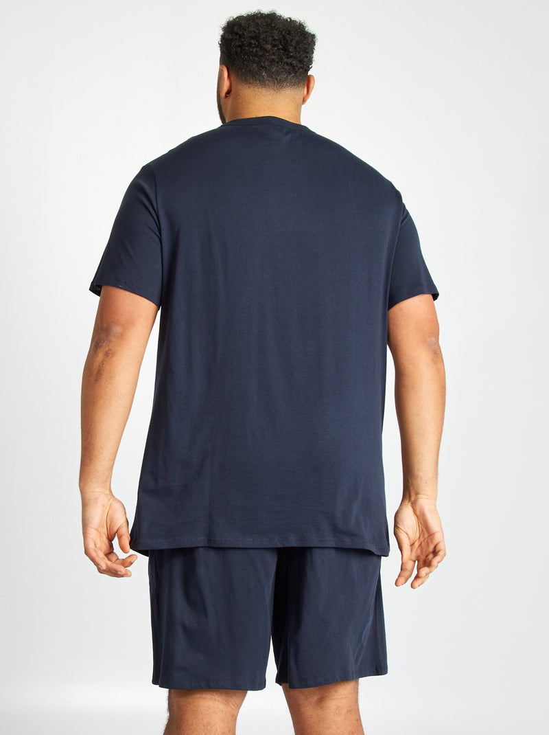 Pyjama court t-shirt + short - 2 pièces BLEU - Kiabi