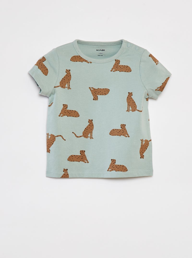 Pyjama court t-shirt + short - 2 pièces BLEU - Kiabi