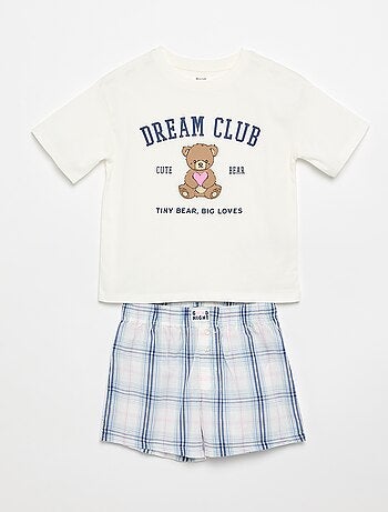 Pyjama court t-shirt + short - 2 pièces