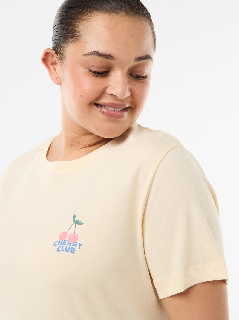 Pyjama court t-shirt + short - 2 pièces Jaune - Kiabi