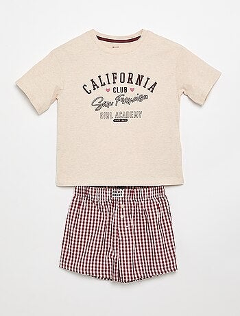 Pyjama court t-shirt + short - 2 pièces