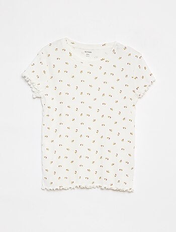 Pyjama court t-shirt + short côtelés - 2 pièces