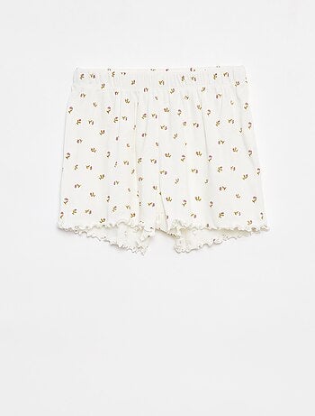 Pyjama court t-shirt + short côtelés - 2 pièces