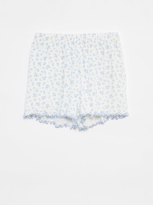 Pyjama court t-shirt + short côtelés - 2 pièces - Kiabi