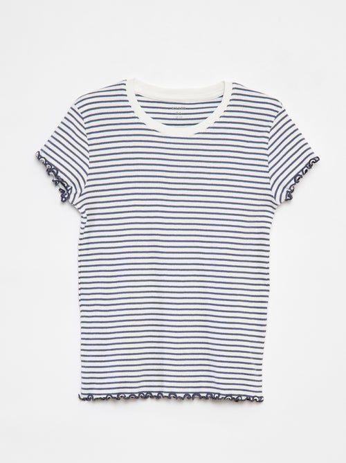 Pyjama court t-shirt + short côtelés - 2 pièces - Kiabi